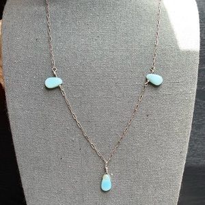 Sterling Silver Adventurine Paper Clip Necklace